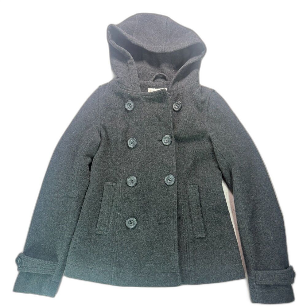 Y2K Aéropostale Gray and Pink Hooded Peacoat